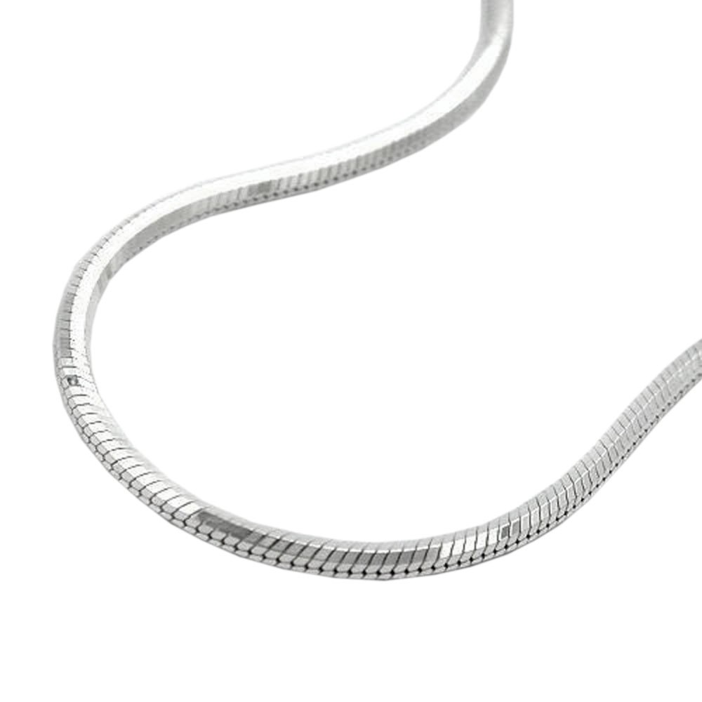 Halskette Schlange 5kant diamantiert 925 Sterlingsilber 38cm