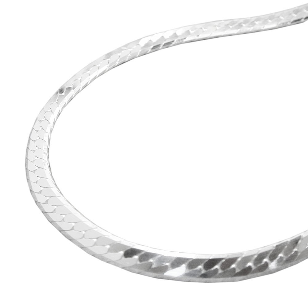 Halskette Panzer gedrückt 925 Sterlingsilber 40cm
