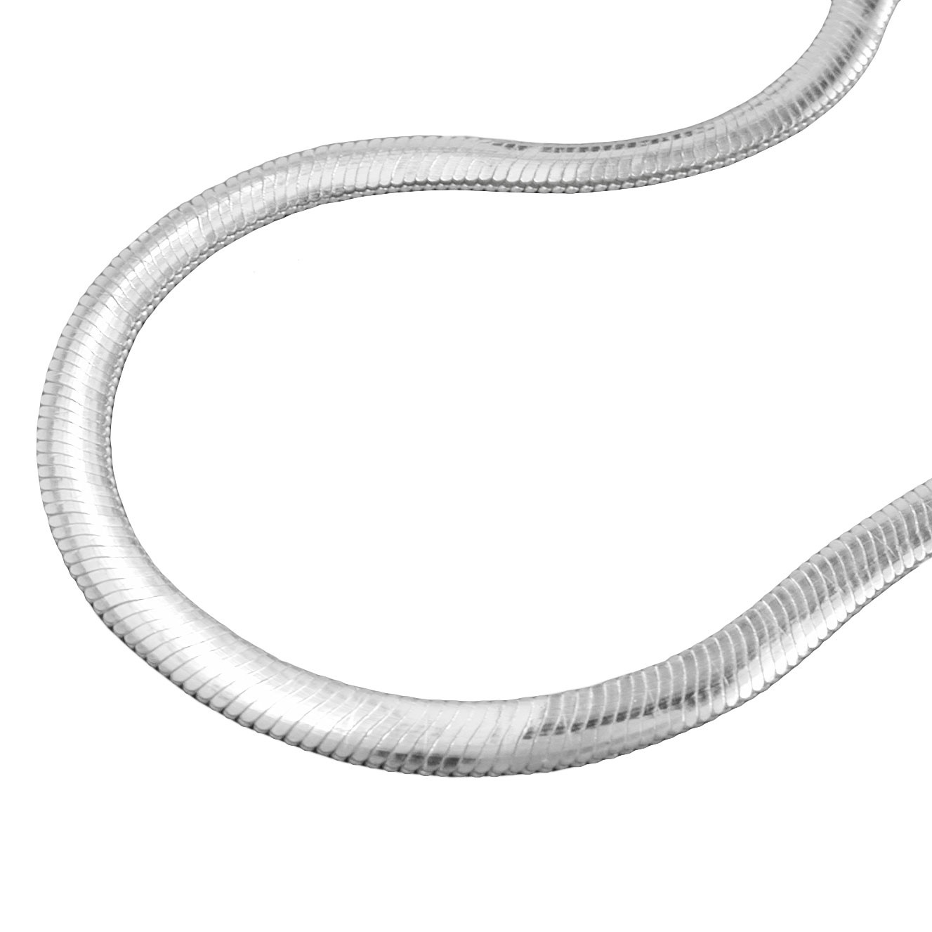 Kette Schlange flach glänzend 925 Silber 38cm