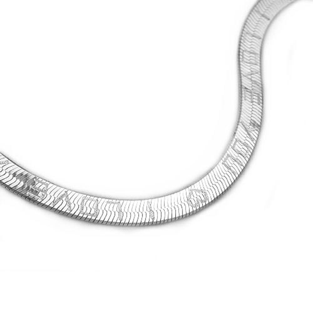 Halskette Schlange flach I LOVE YOU 925 Sterlingsilber 42cm