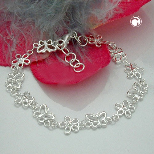 Armband Schmetterling Blume 925 Sterlingsilber