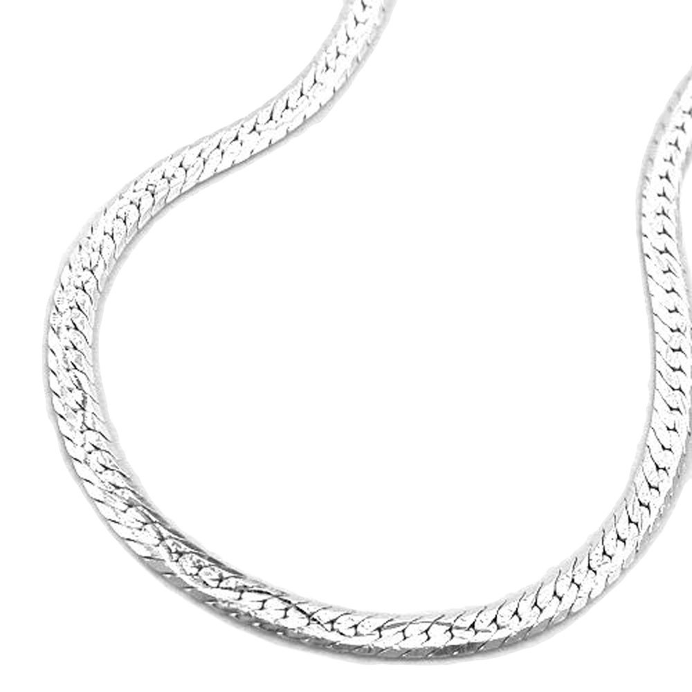 Kette Schlange flach matt diamantiert 925 Silber 42cm