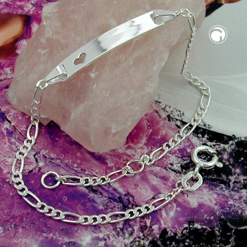 Schildband mit Herz 925 Sterlingsilber