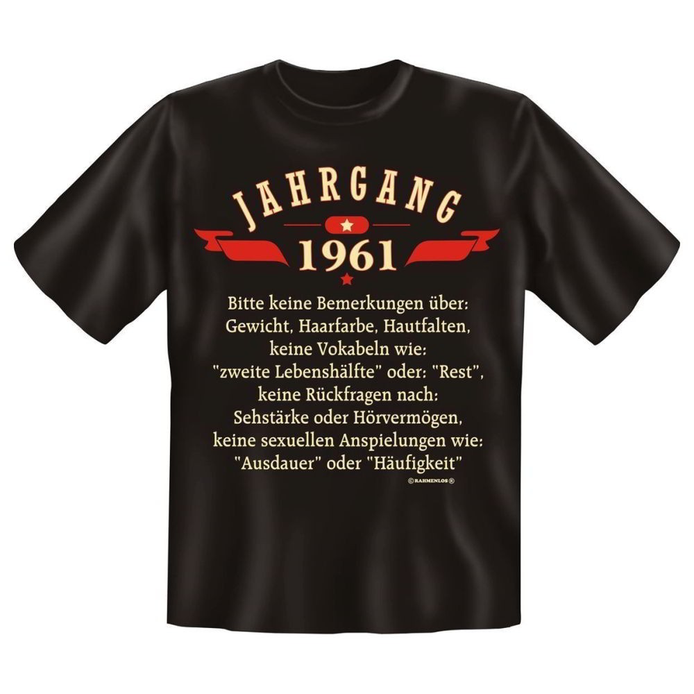 Fun T-Shirt Jahrgang 1961 Keine Bemerkungen über