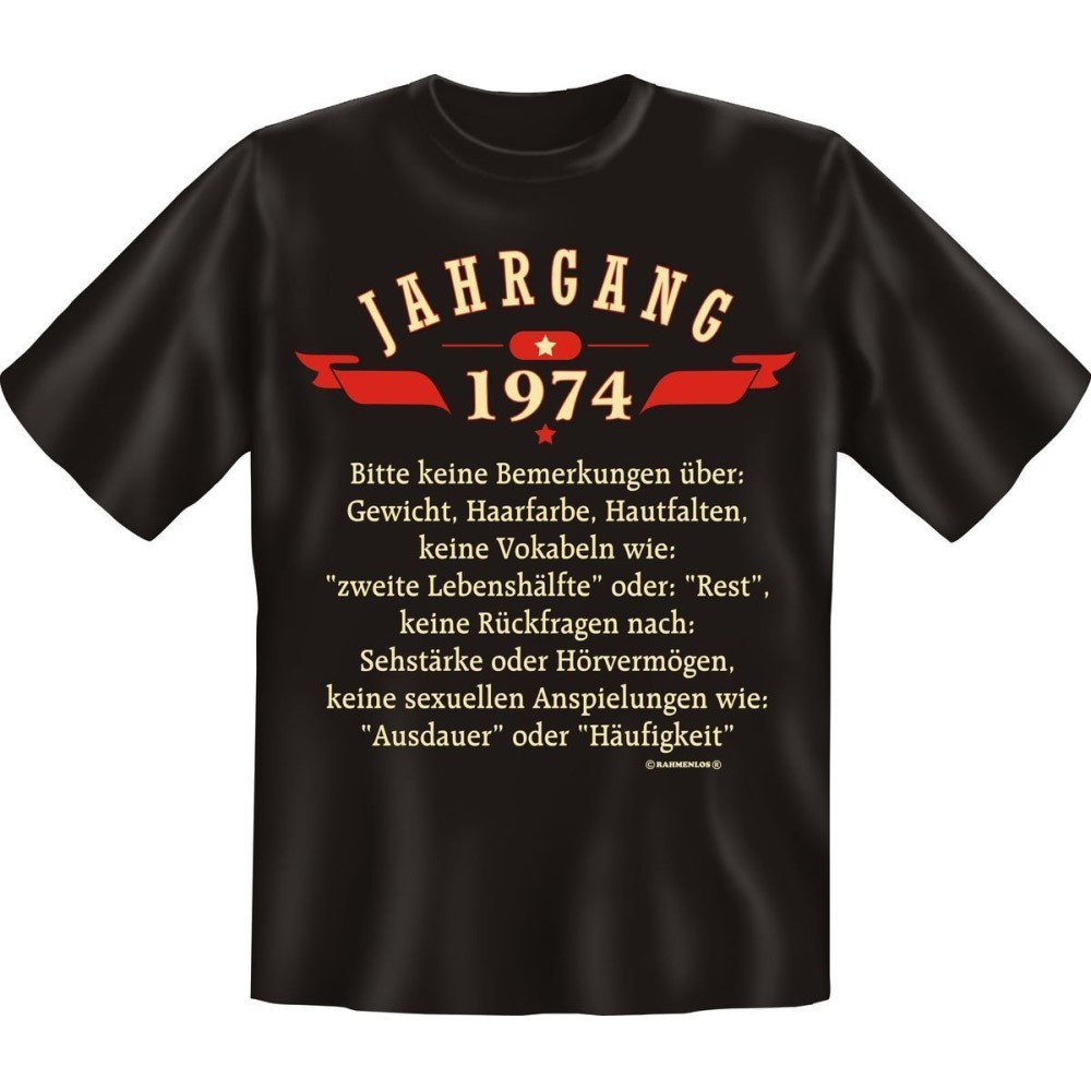Fun T-Shirt - Jahrgang 74