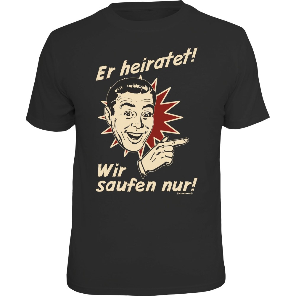 Fun T-Shirt - er heiratet retro rechts