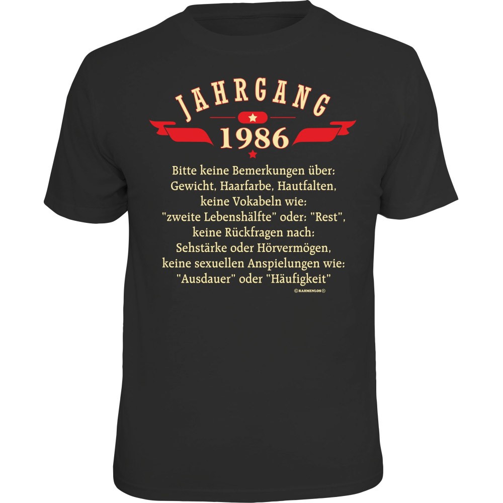 Fun T-Shirt - Jahrgang 86
