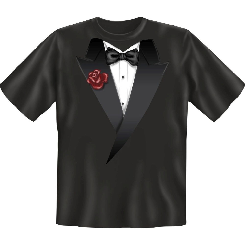 Fun T-Shirt - Smoking Fliege schwarz