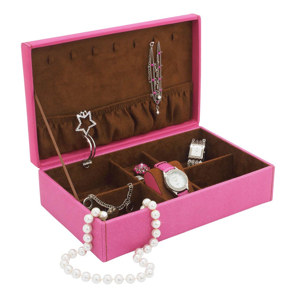 Schmuckkoffer BACCARA pink rosa Uhrenfach