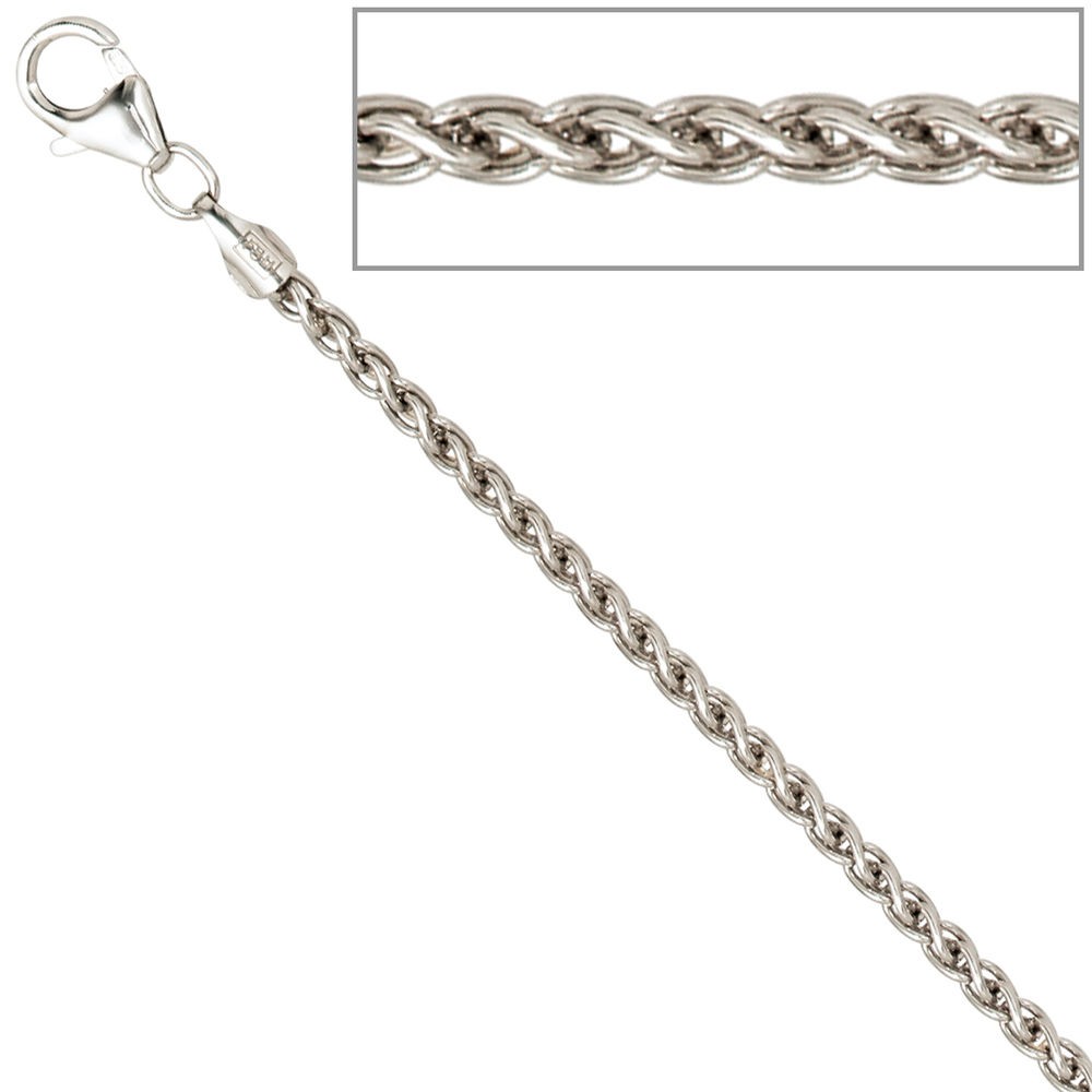 Zopfkette 925 Sterling Silber 2,2mm 50cm Halskette Kette Silberkette Karabiner