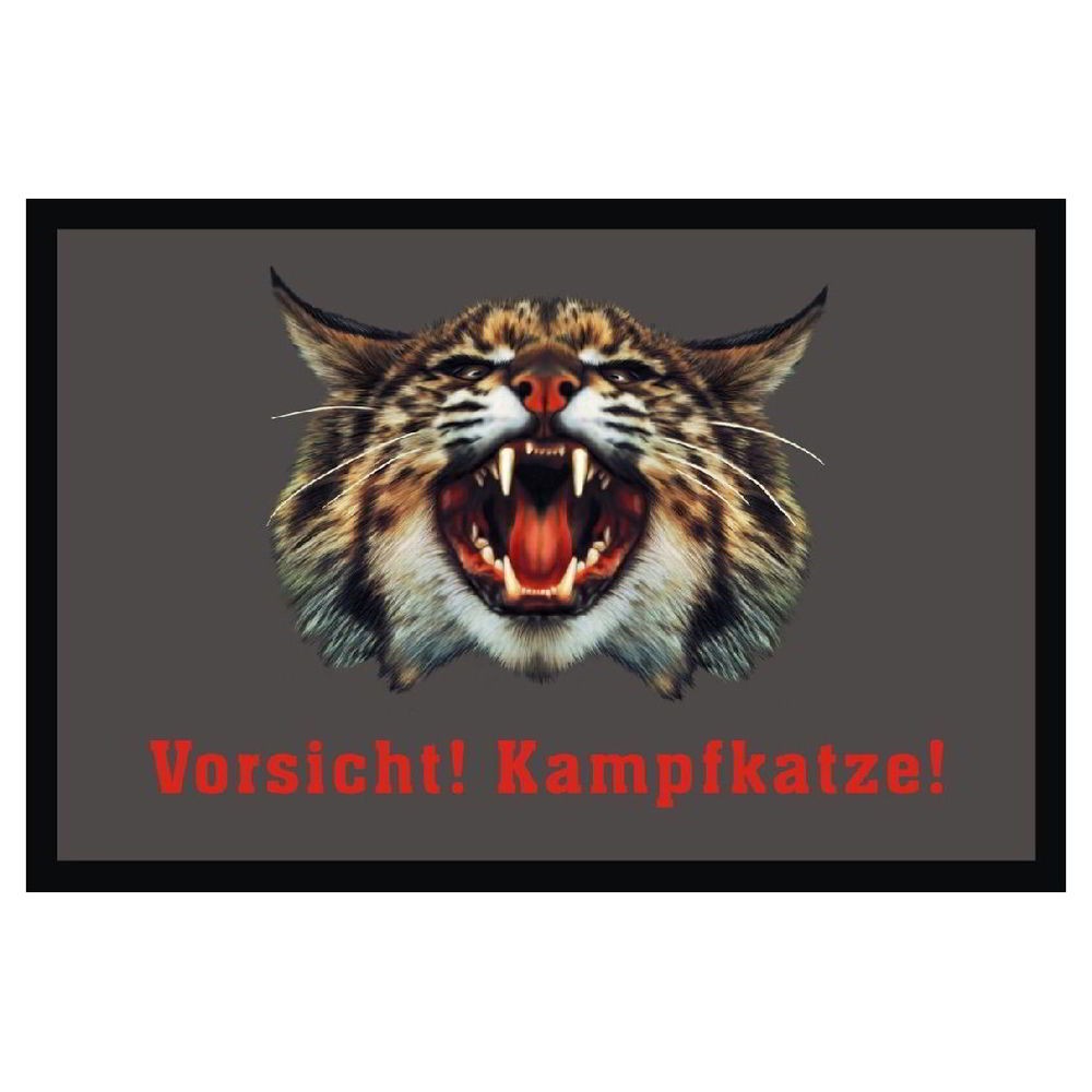 Fußmatte Türmatte Fußabtreter Vorsicht Kampfkatze!