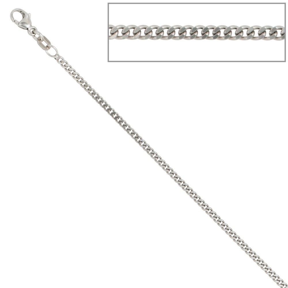 Panzerkette 925 Sterling Silber 2mm 45cm Halskette Kette Silberkette Karabiner
