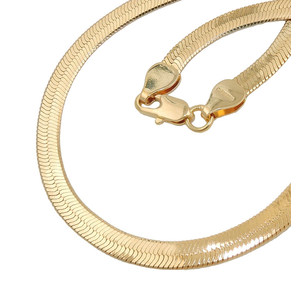 Kette Schlange flach vergoldet diamantiert AMD 50cm
