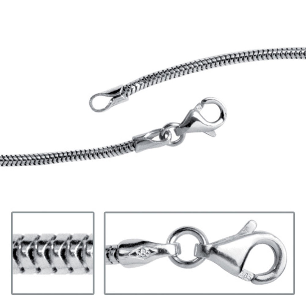 Schlangenkette 585 Weißgold 1,6mm 42cm Gold Kette Halskette Weißgoldkette