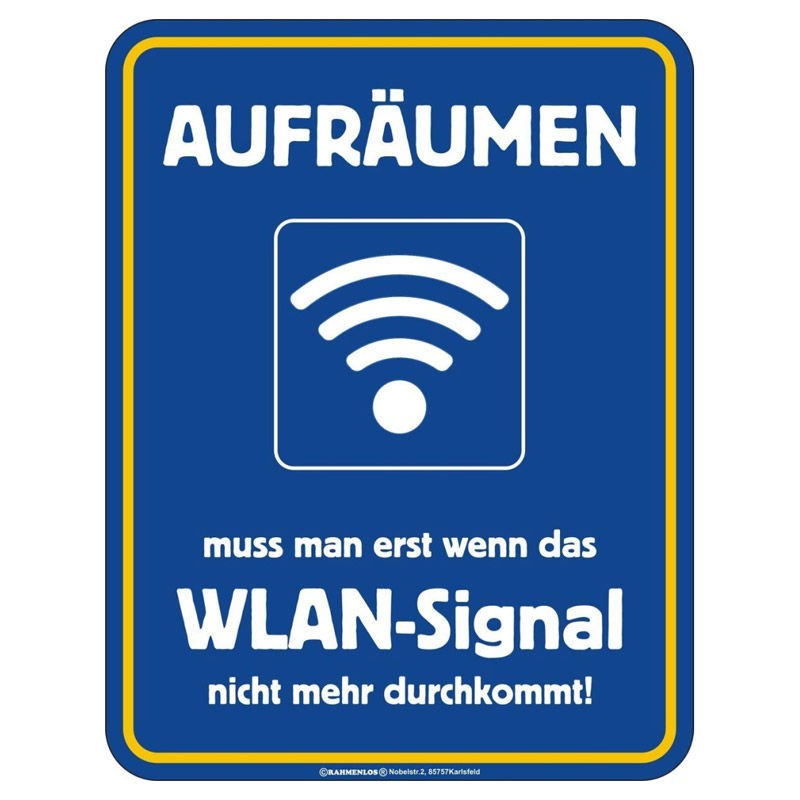 Magnetschild - Aufräumen WLAN
