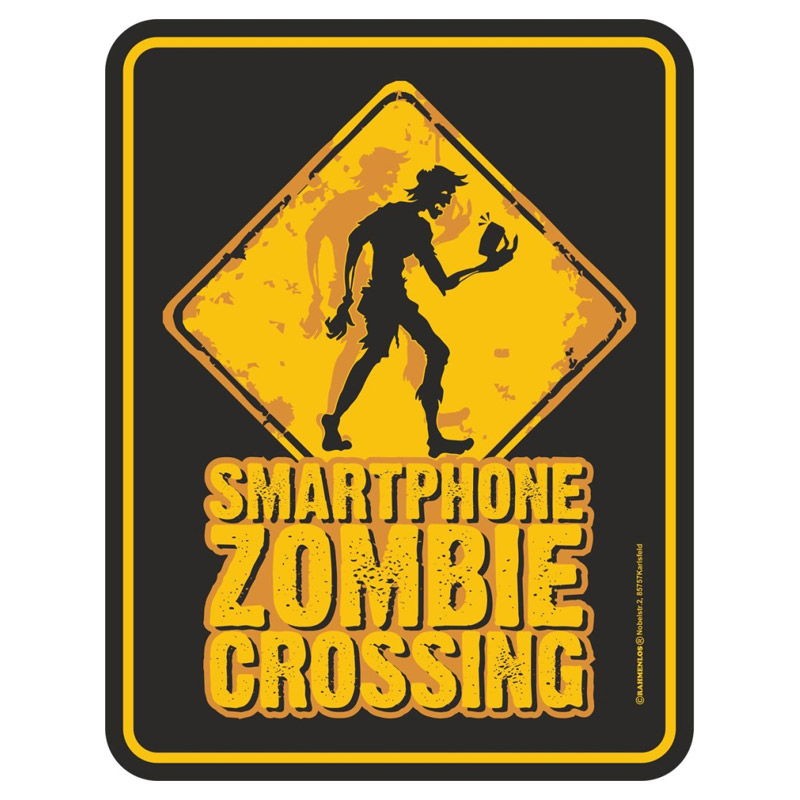 Magnetschild - Smartphone Zombie