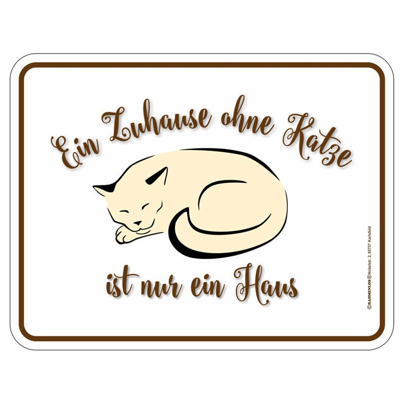 Magnetschild - Zuhause ohne Katze