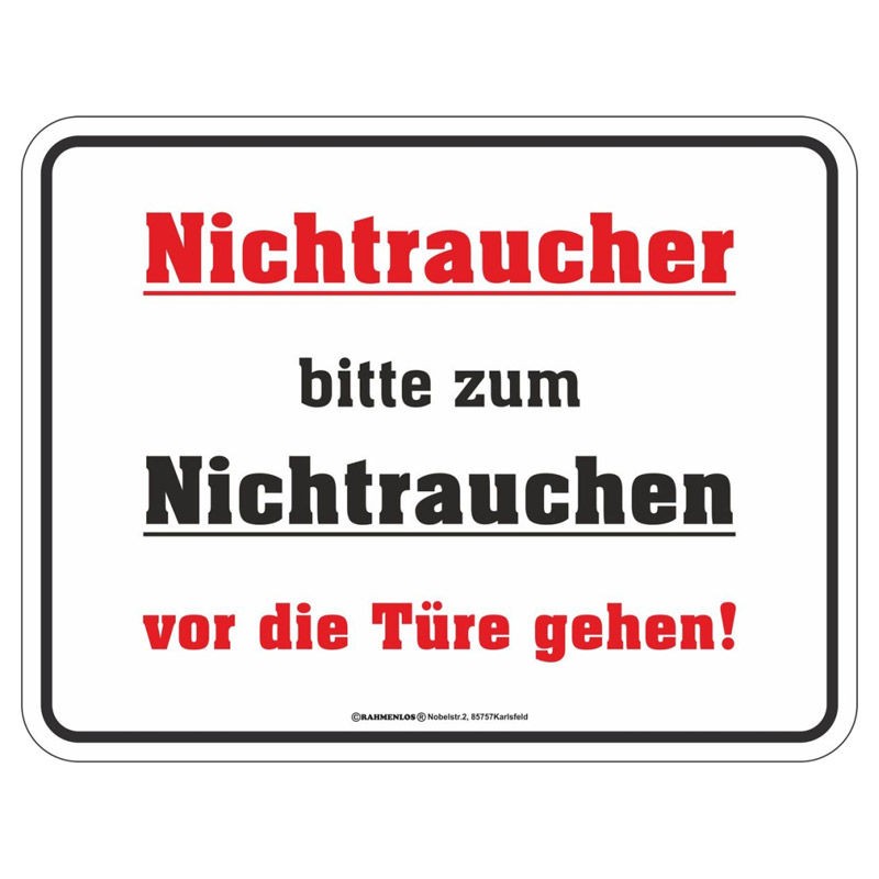 Magnetschild - Nichtraucher vor die Türe