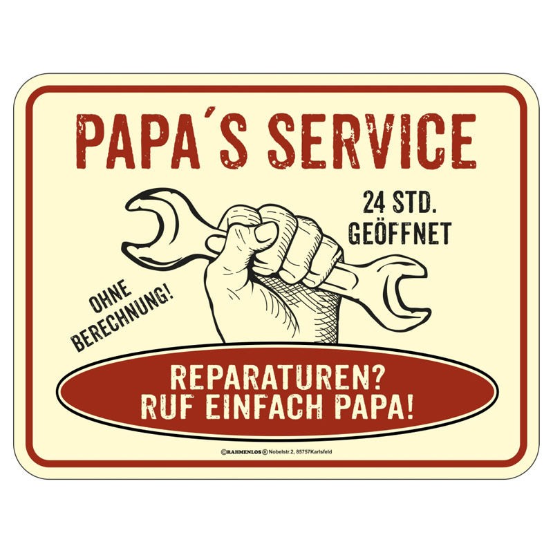Magnetschild - Papa's Service