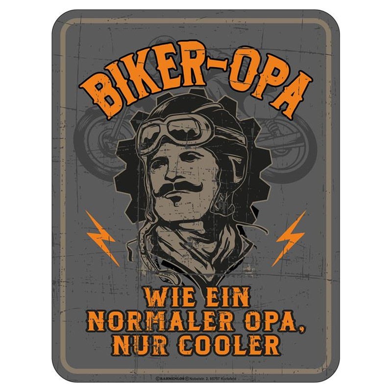 Magnetschild - Biker Opa