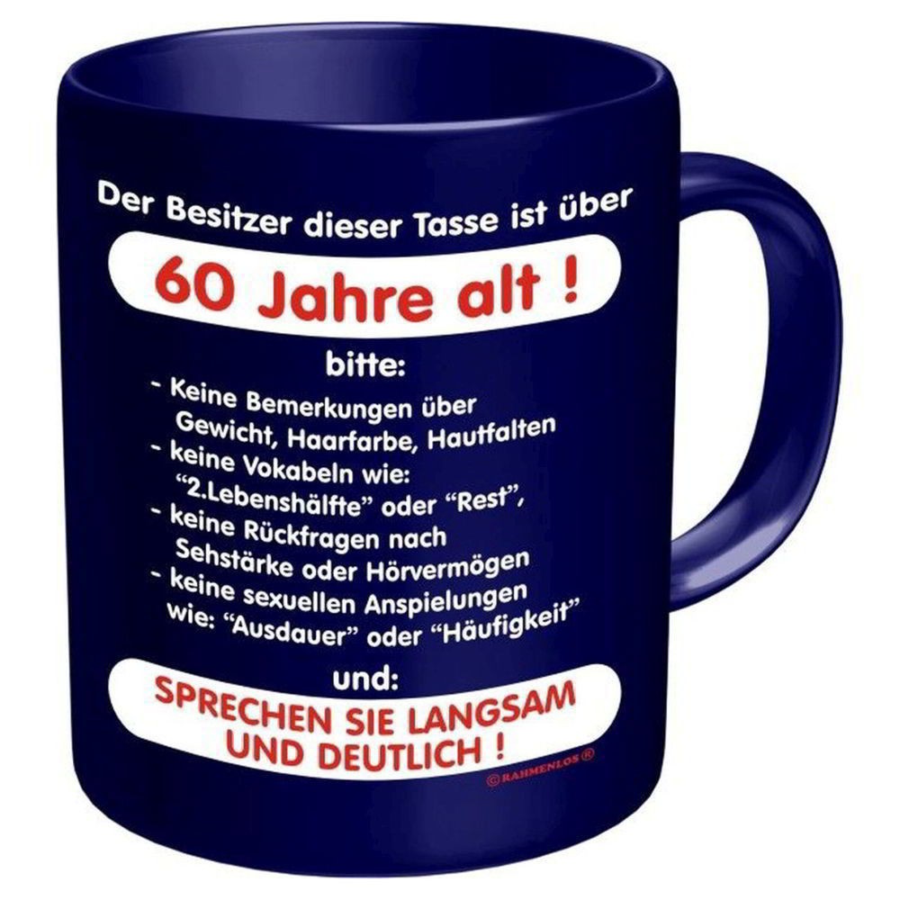 Kaffeebecher Tasse - 60 Jahre alt
