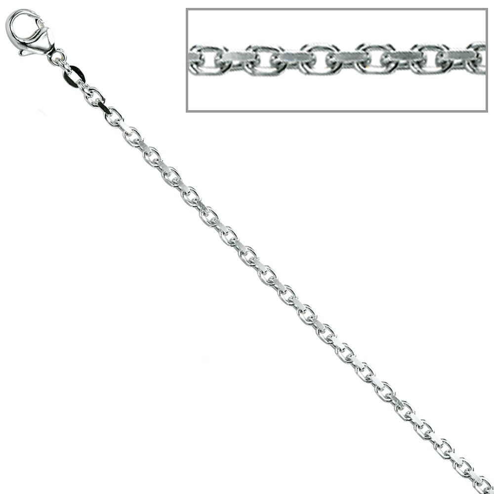 Ankerkette 925 Silber 2mm 50cm Halskette Kette Silberkette Karabiner