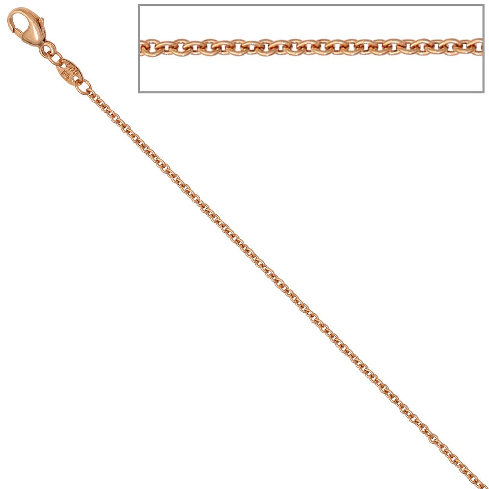 Ankerkette 585 Rotgold 1,5mm 45cm Gold Kette Halskette Rotgoldkette Karabiner