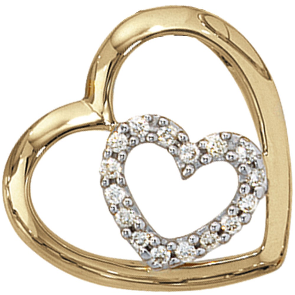 Anhänger Herz 585 Gelbgold 16 Diamanten Brillanten 0,12ct. Herzanhänger