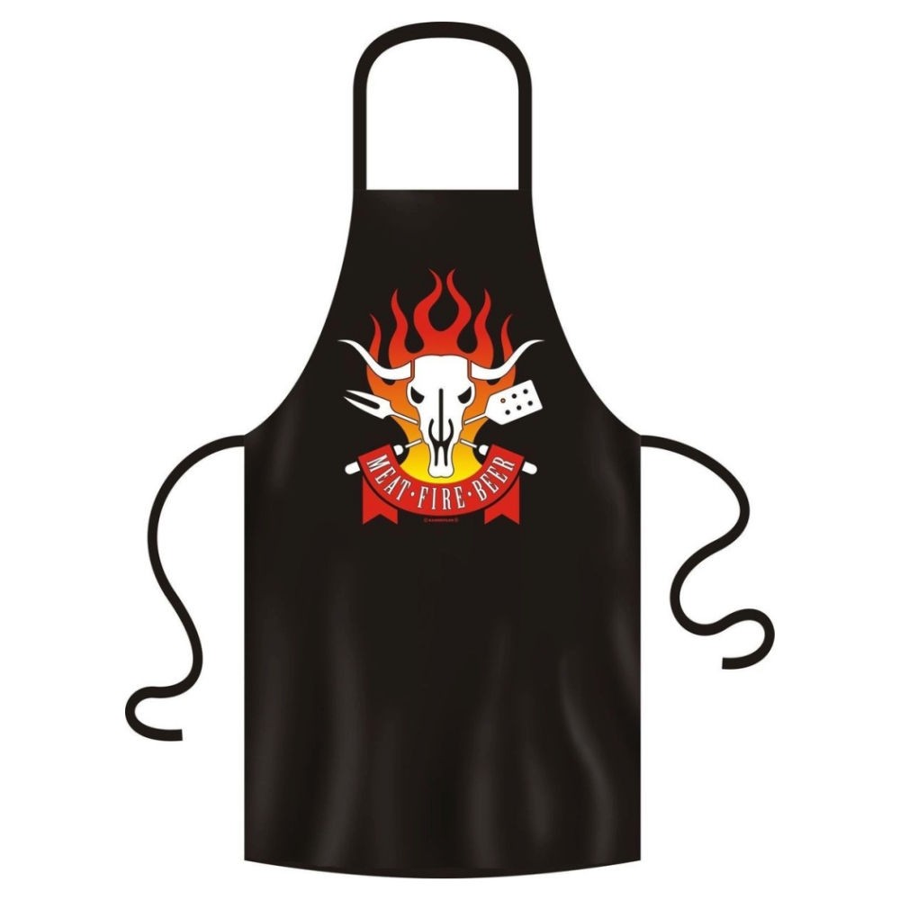 Schürze Küche & Grill - Meat-Fire-Beer Feuer