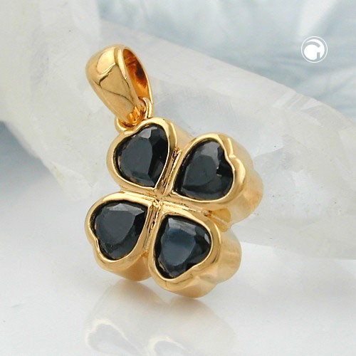 Anhänger Kleeblatt vergoldet 3 Micron