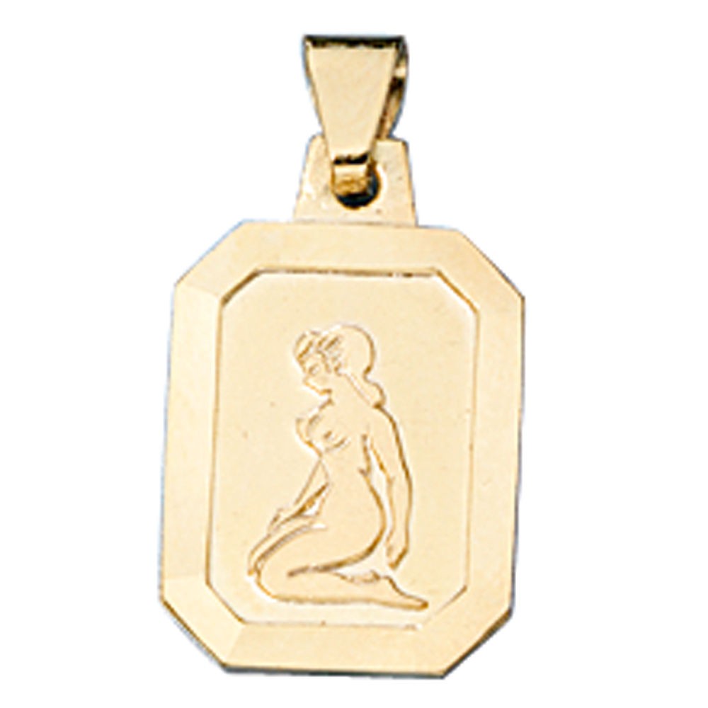 Anhänger Sternzeichen Jungfrau 333 Gelbgold matt Sternzeichenanhänger