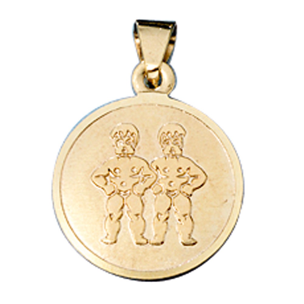 Anhänger Sternzeichen Zwilling 333 Gelbgold matt Sternzeichenanhänger