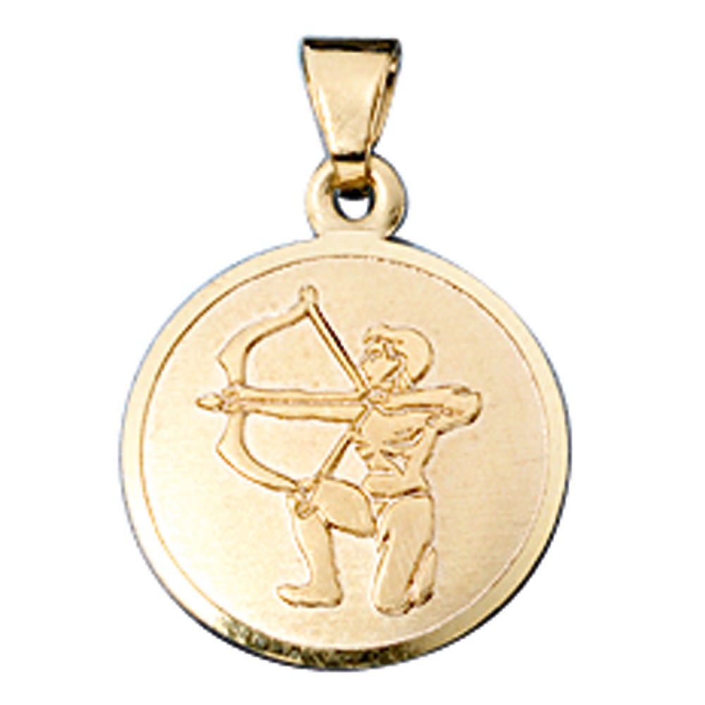 Anhänger Sternzeichen Schütze 333 Gelbgold matt Sternzeichenanhänger