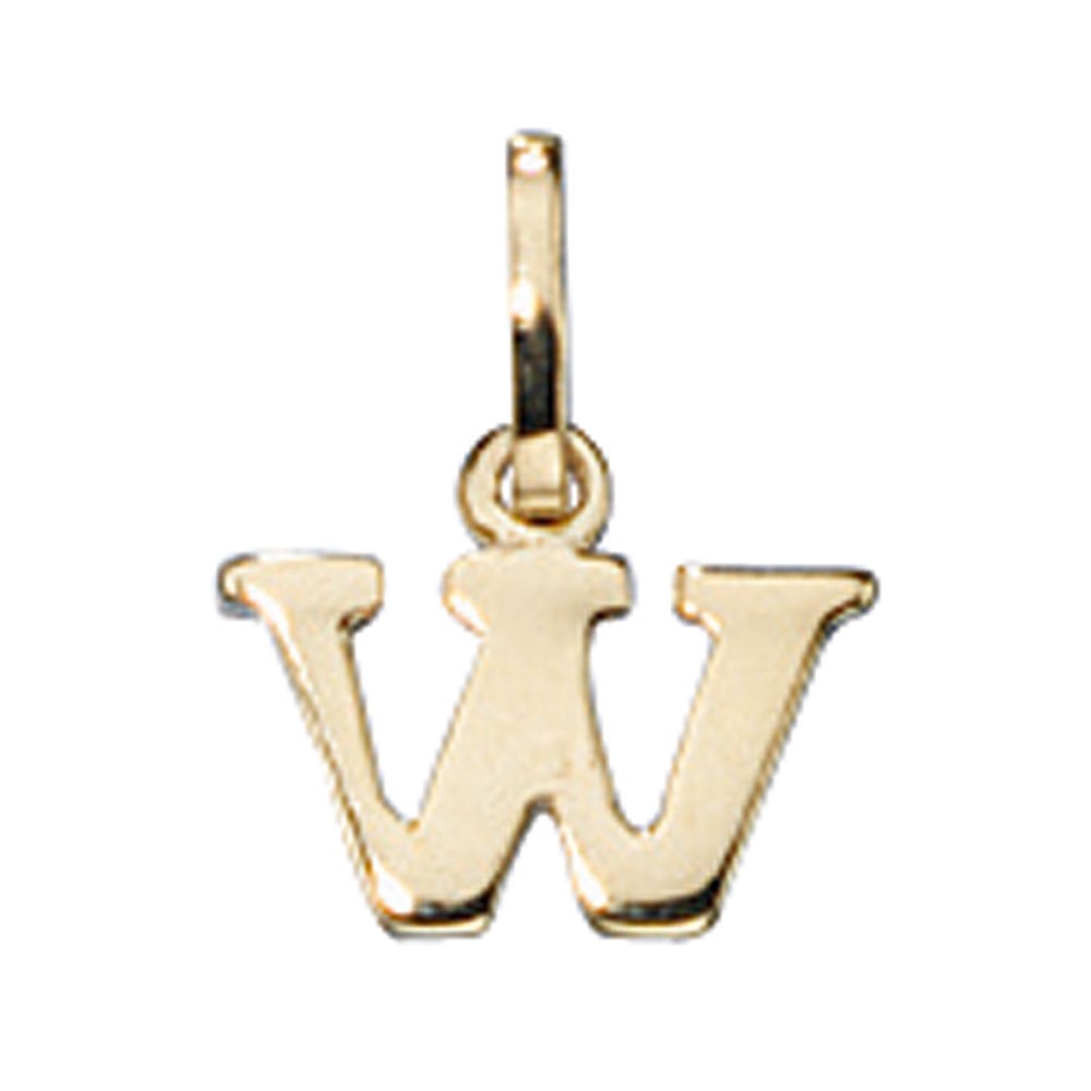 Anhänger Buchstabe W 333 Gelbgold Buchstabenanhänger