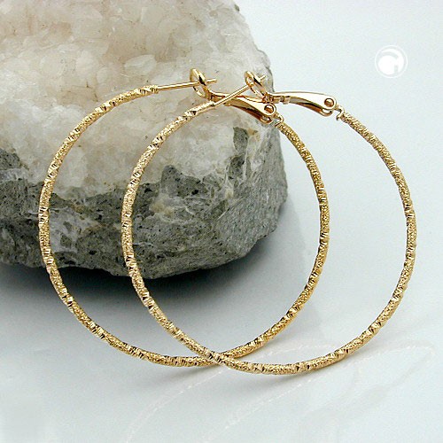 Creolen Ohrringe gedreht vergoldet 3 Micron