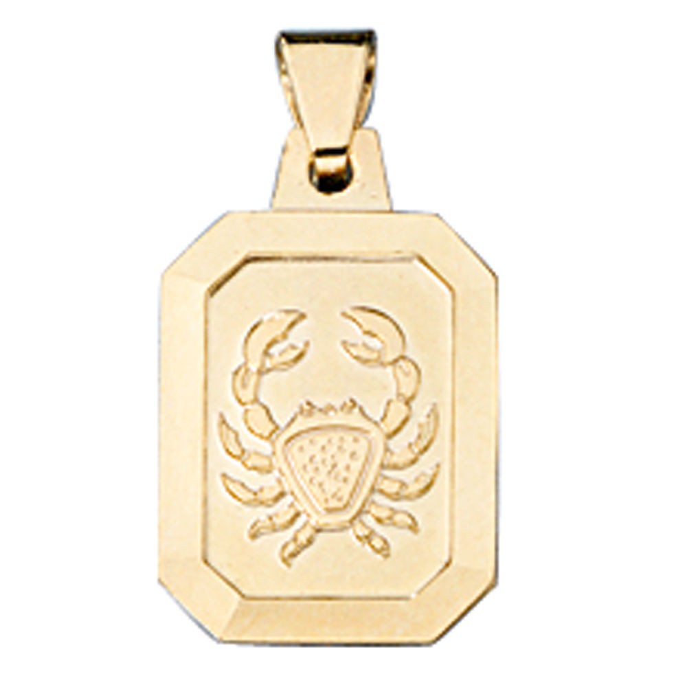 Anhänger Sternzeichen Krebs 333 Gelbgold matt Sternzeichenanhänger