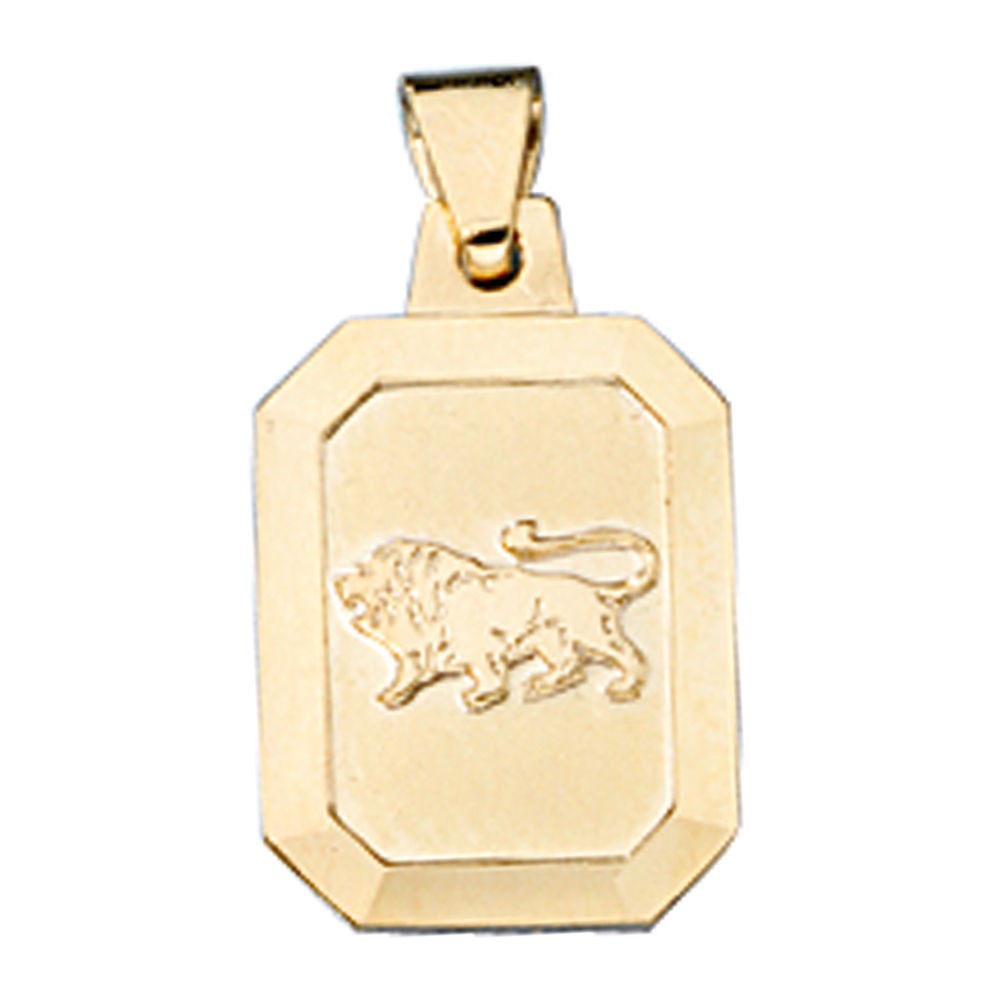 Anhänger Sternzeichen Löwe 333 Gelbgold matt Sternzeichenanhänger