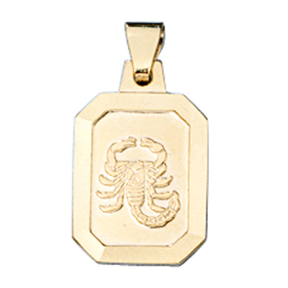 Anhänger Sternzeichen Skorpion 333 Gelbgold matt Sternzeichenanhänger