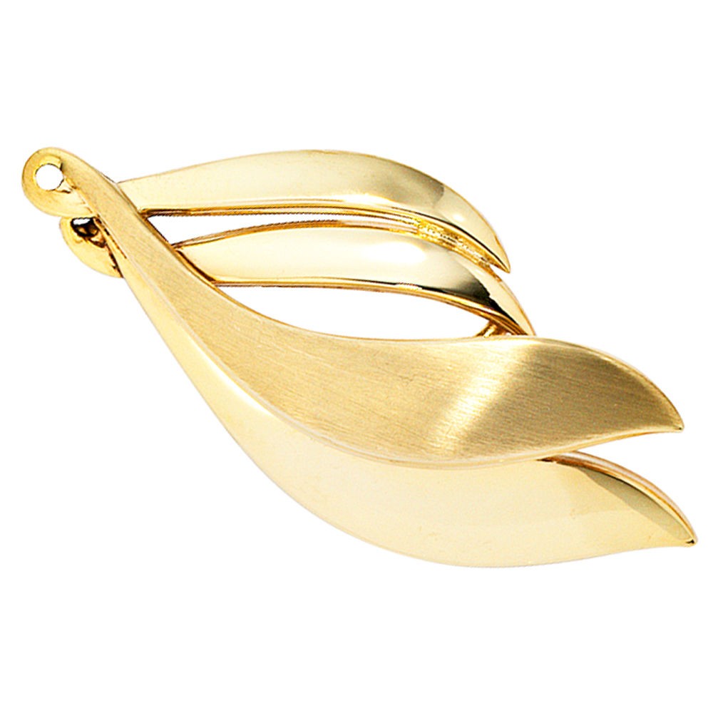 Brosche 333 Gelbgold mattiert Goldbrosche