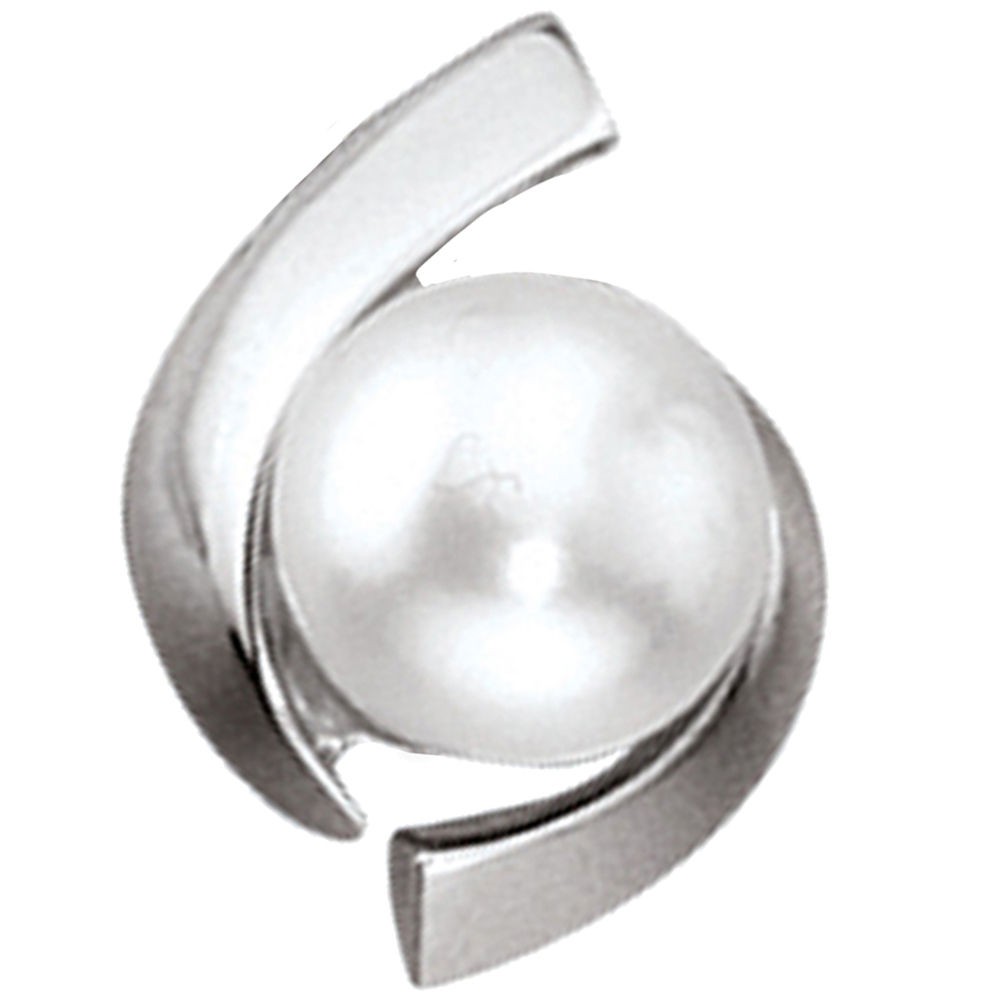 Anhänger 333 Gold Weißgold 1 Süßwasser Perle Perlenanhänger 1.9g
