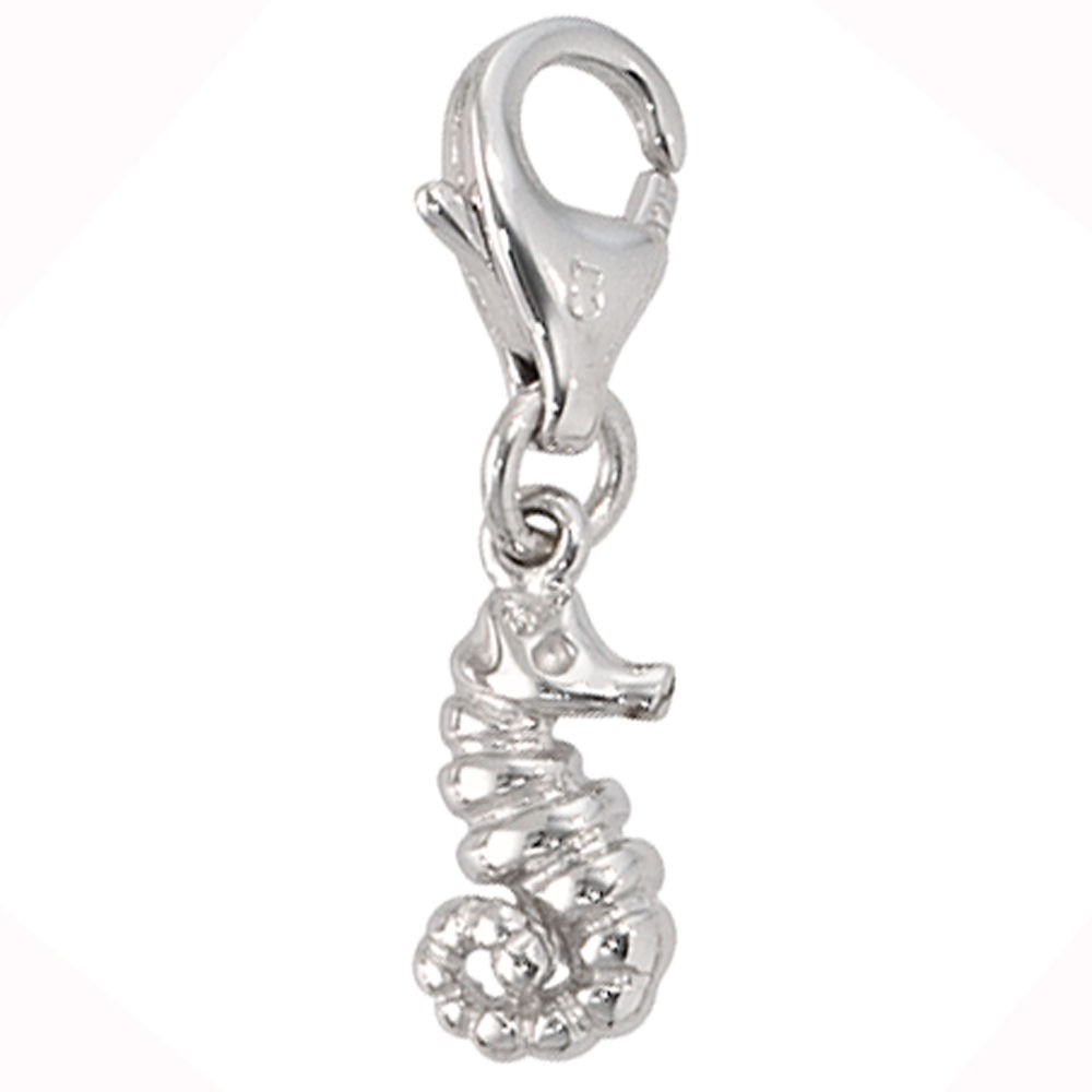 Einhänger Charm Seepferdchen Seepferd 925 Sterling Silber rhodiniert