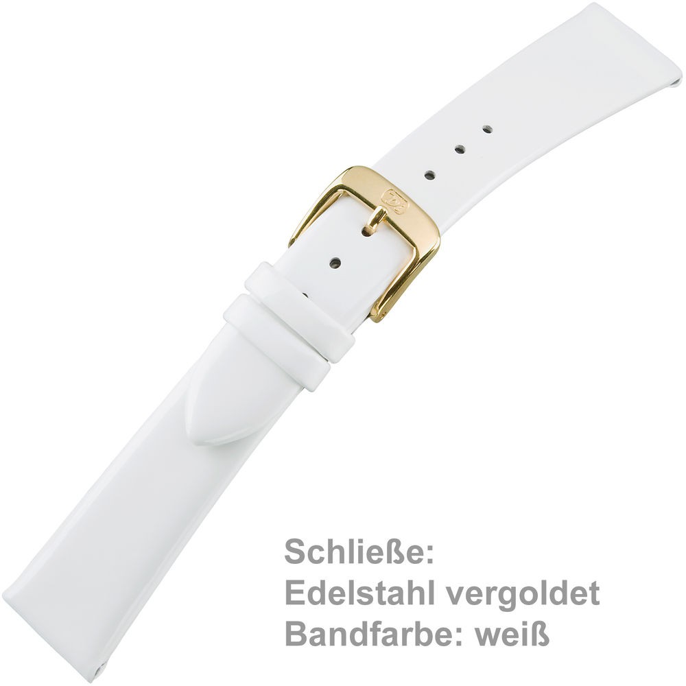 Uhrenarmband Ladies 18mm Lackleder weiß