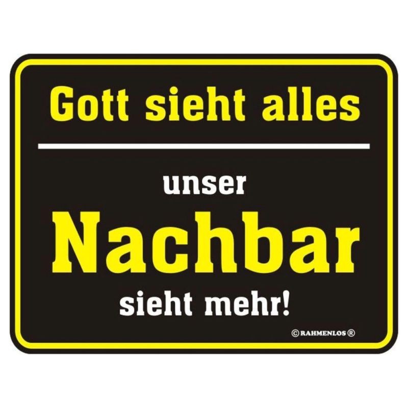 geprägtes Blechschild - Gott sieht alles