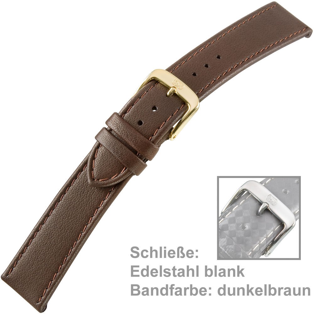 Uhrenarmband Men 18mm Kalbleder dunkelbraun