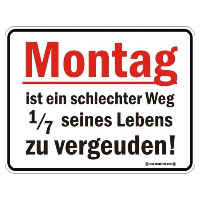 geprägtes Blechschild Montag