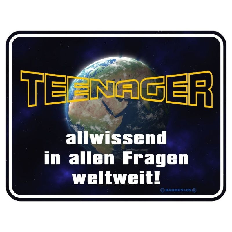 geprägtes Blechschild Teenager