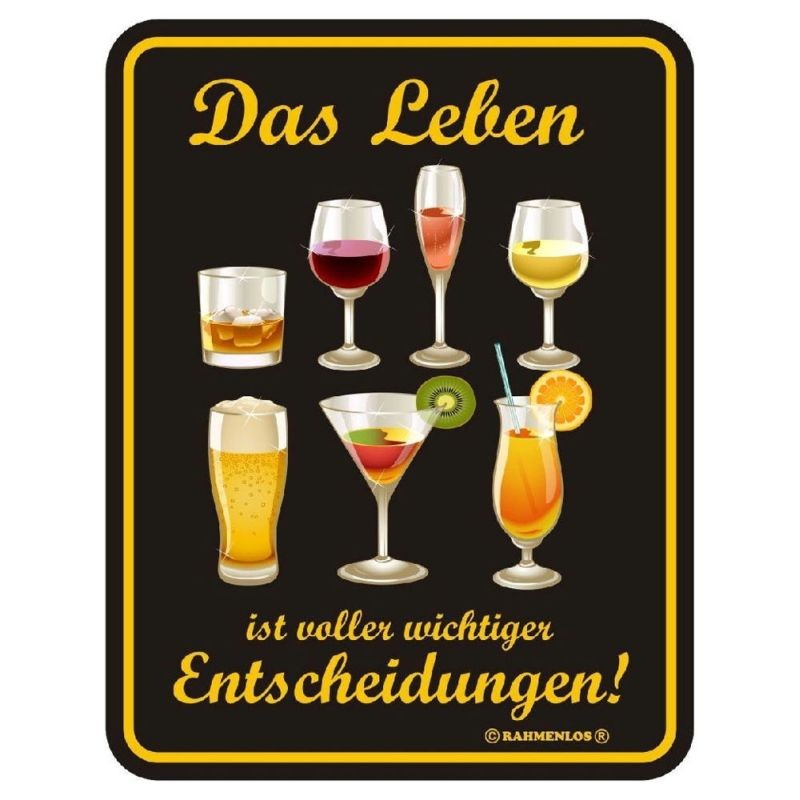 geprägtes Blechschild Das Leben