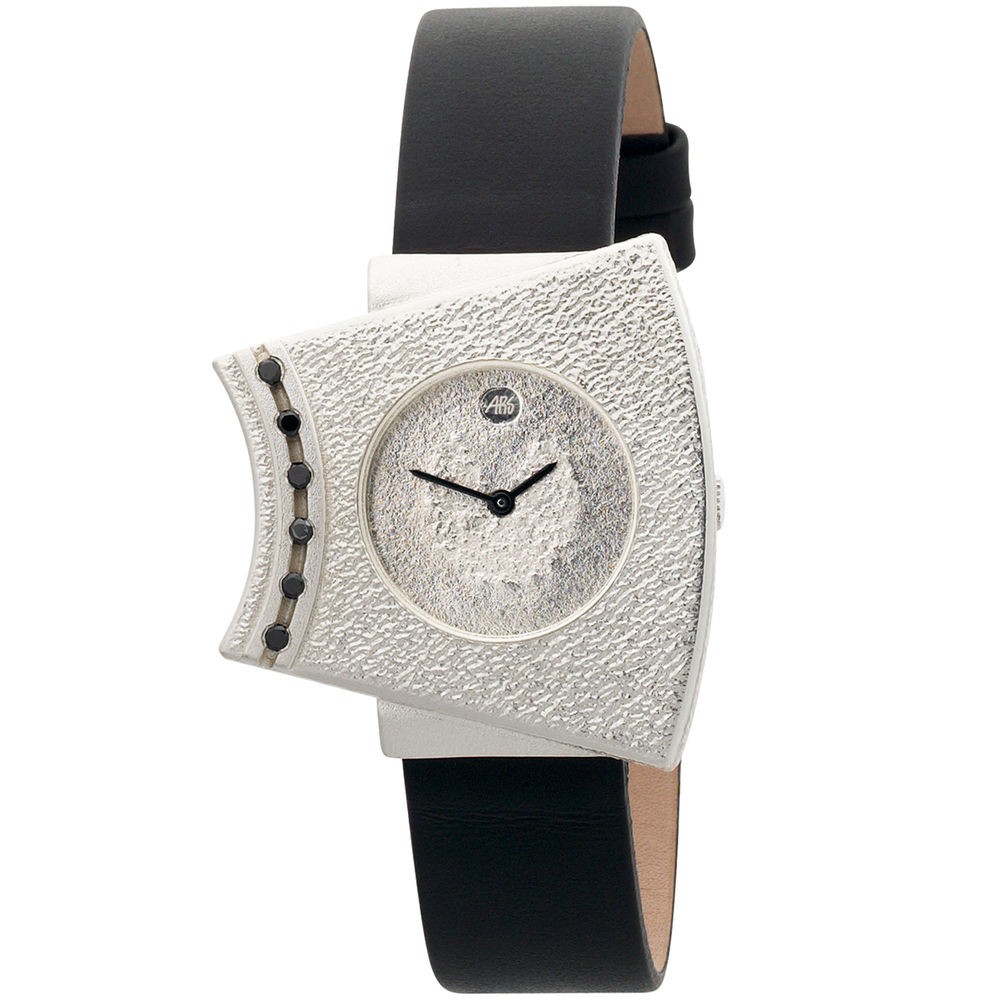 ARS Damen-Armbanduhr Quarz Analog 925 Sterling Silber Lederband Mineralglas