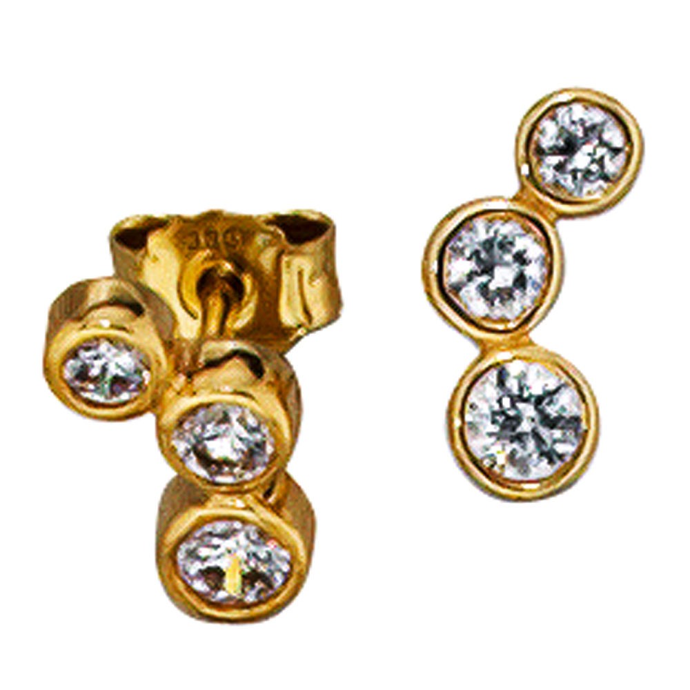 Ohrstecker 333 Gelbgold 6 Zirkonia Ohrringe Goldohrstecker