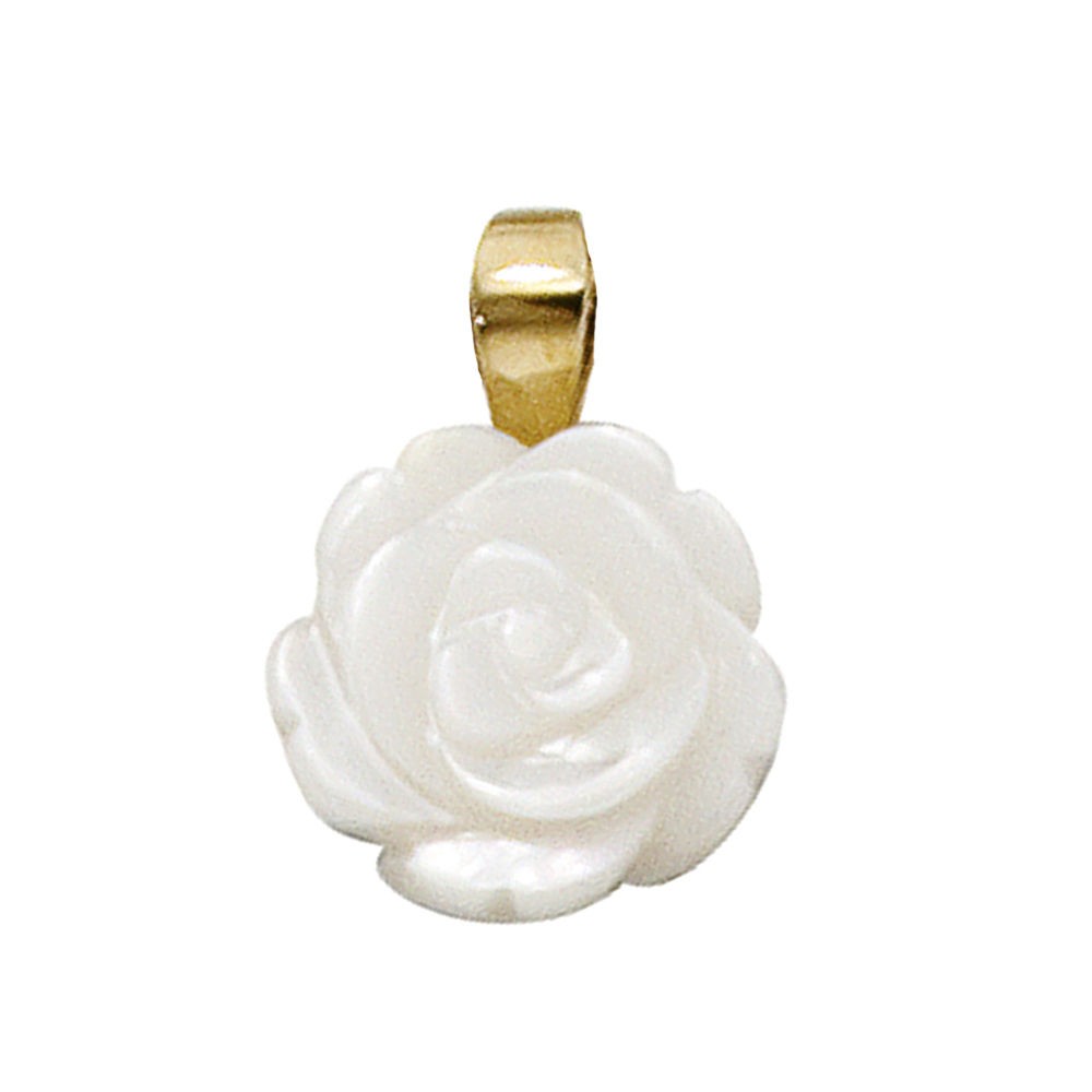 Anhänger Rose 333 Gelbgold Perlmutt